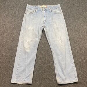 Levi 505 Straight Fit Sz 33 Mens Light Blue Grunge Skater Denim Jeans